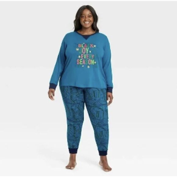 Women's Joy Print Matching Family Pajama Set - Wondershop Blue. Size XL. NWT. Q - Picture 1 of 3